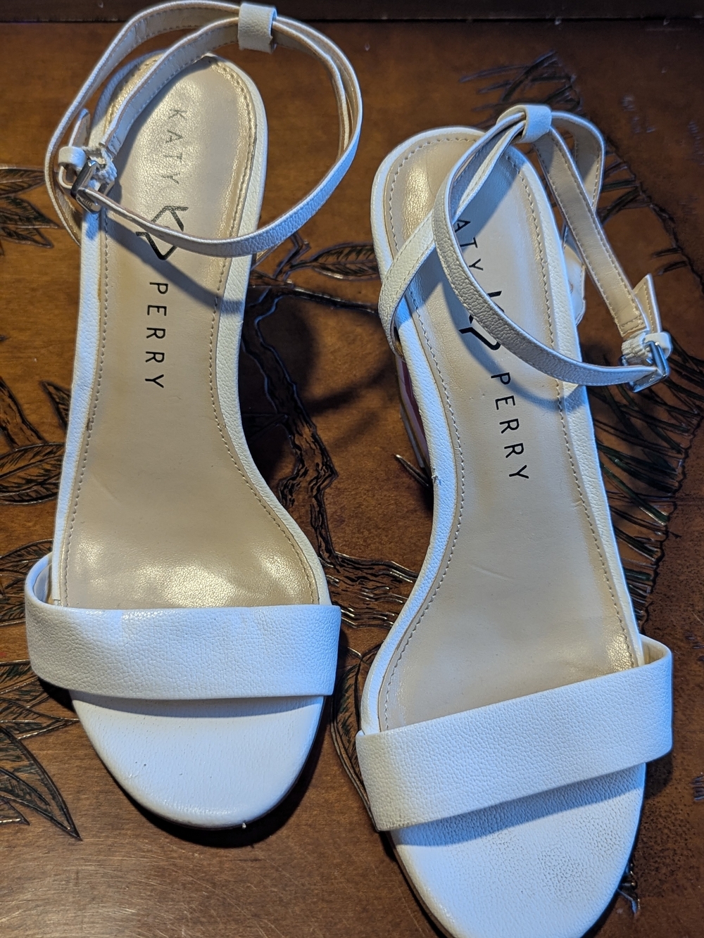 Katy Perry Collections White Watermelon Heel Sandals - Picture 7 of 7